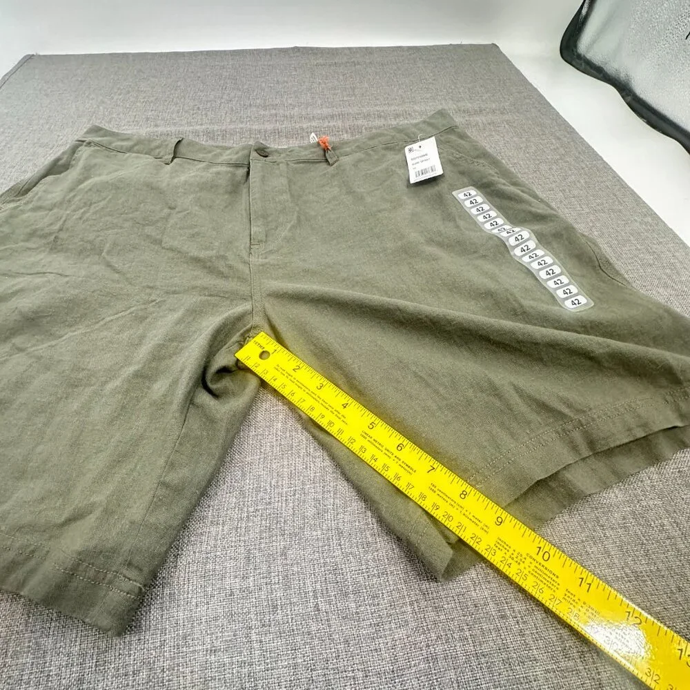 NEW! Weatherproof Vintage Mens Shorts 42 Linen & Viscose‎ Green MSRP: $60